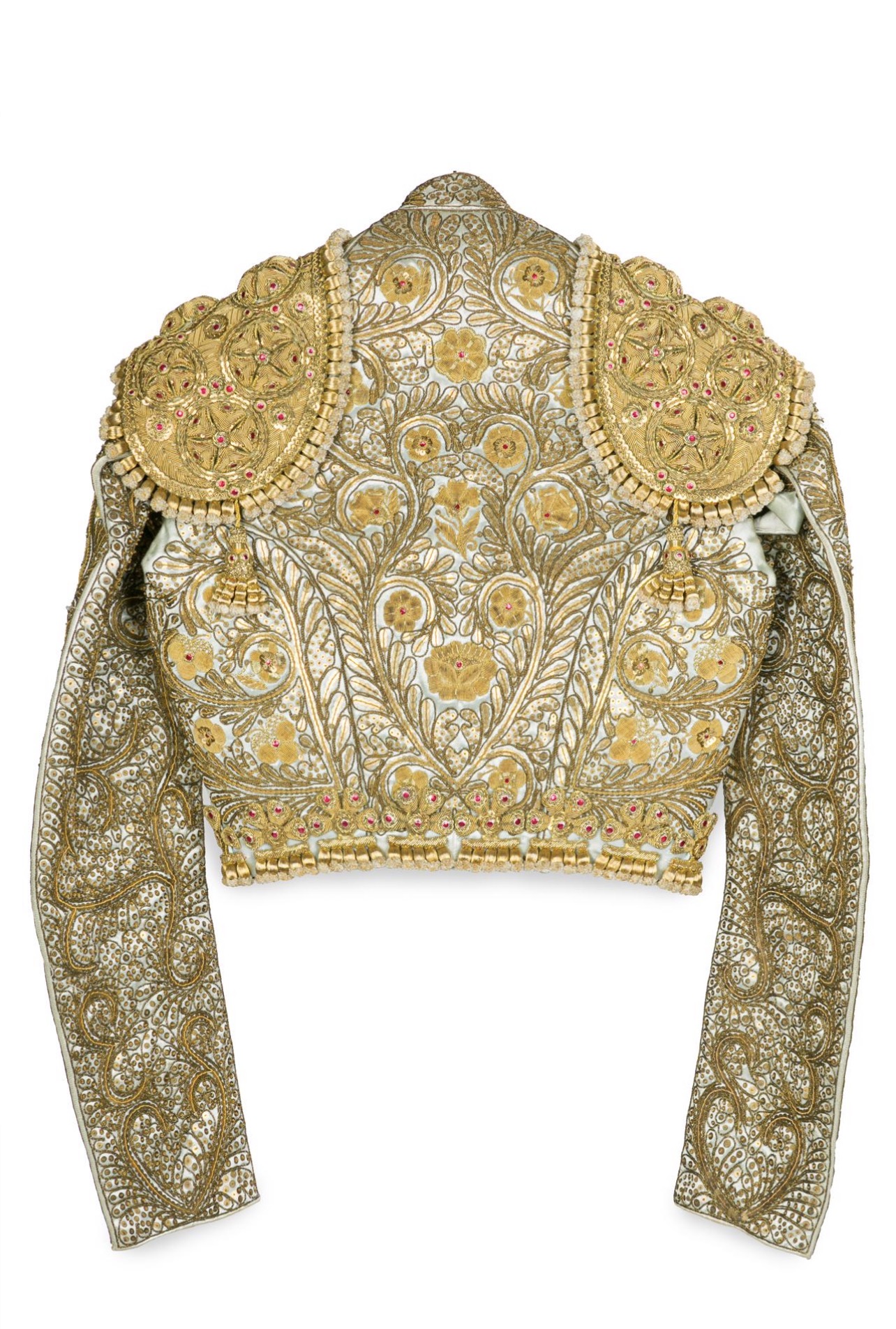 Traje de luces espuma de mar y oro — Manolete, San Sebastián 1947 — vista frontal